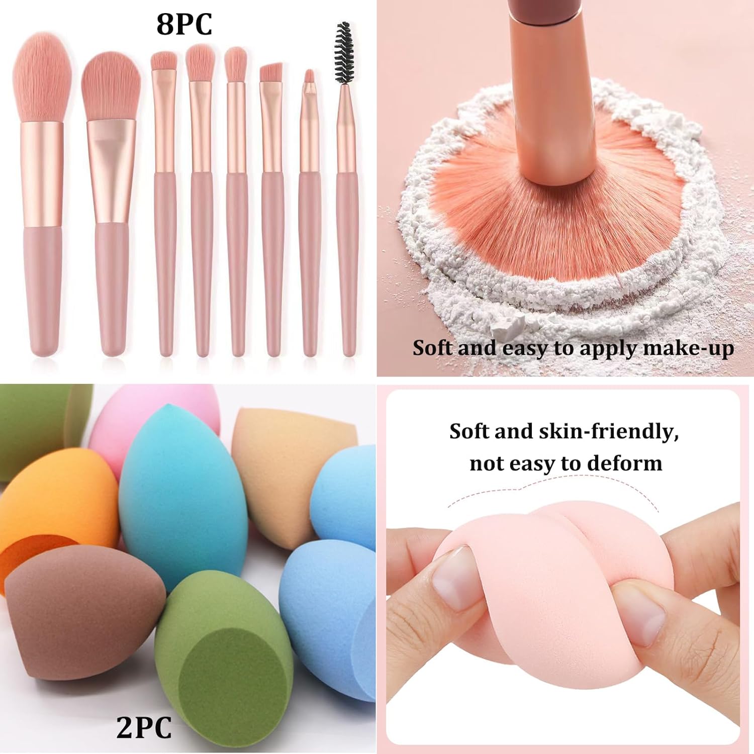 Make-Up Sets,All In One Make Up Set For Women,Makeup Kit Includes 40 Colors Eyeshadow Palette Mascara Foundation & Face Primer Eyeliner Stamp Lip Gloss Set Eyebrow Soap Makeup Sponge (SET A)-5