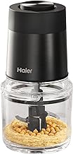 Haier Compact Food Processor, I-Master Series 5 with 2 Speeds, Double Power Blades, 0.5L Glass Bowl, Chopper, 550W, On App, Black [HCH5B1 S5]