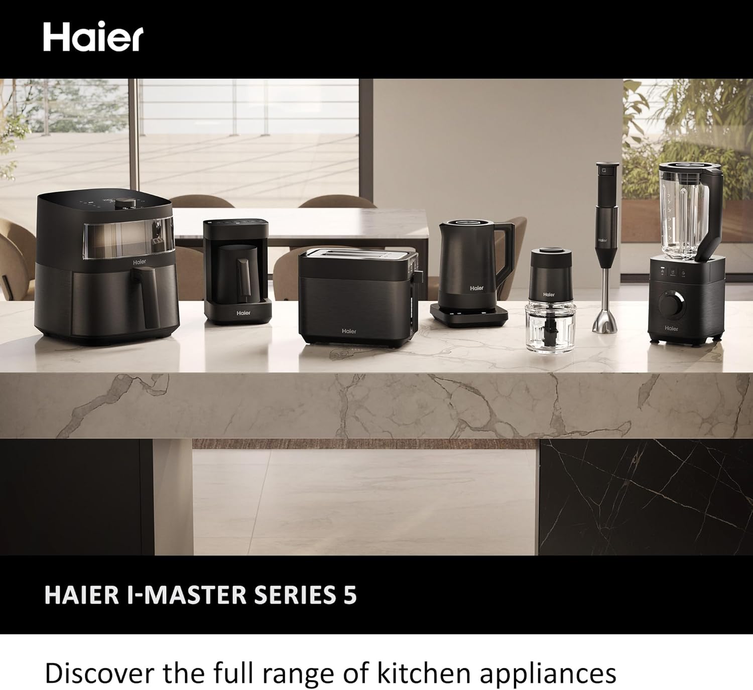 Haier Compact Food Processor, I-Master Series 5 with 2 Speeds, Double Power Blades, 0.5L Glass Bowl, Chopper, 550W, On App, Black [HCH5B1 S5]-7