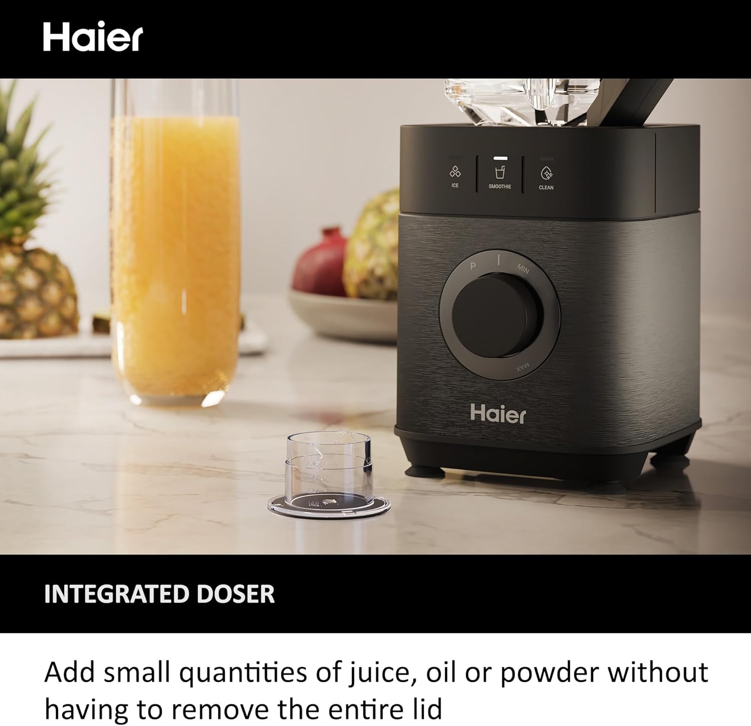 Haier Blender, I-Master Series 5 with 5 Variable Speeds, Ice Crusher, Smoothie Maker, Auto Clean, 1.7L Glass Jug, 0.6L Personal Jug, 1200W, On App, Black [HBL5B2 S5]-7