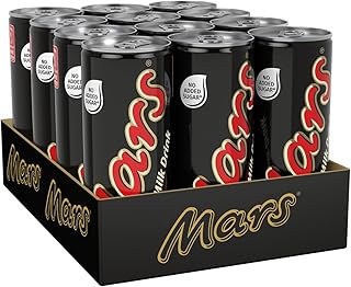 Mars Milk Chocolate Ready To Drink Can, 250ml (Pack of 12), No Added Sugar, Vegetarian