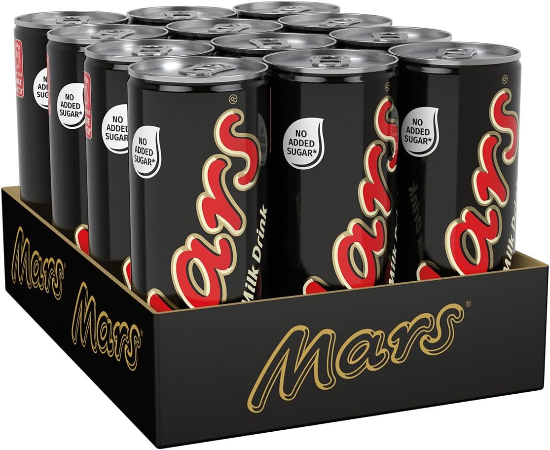 Mars Milk Chocolate Ready To Drink Can, 250ml (Pack of 12), No Added Sugar, Vegetarian-0