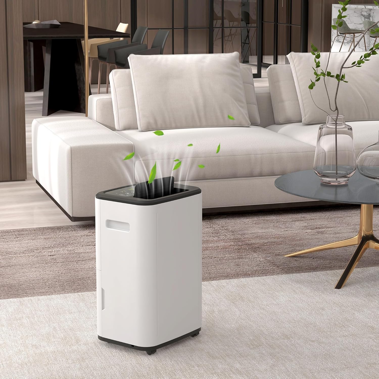 HOMCOM 20L/Day 6000mL Portable Quiet Dehumidifier with Auto Defog, 24H Timer, 3 Dehumidifying Modes, Electric Moisture Air Dehumidifier for Home Laundry Basement-1