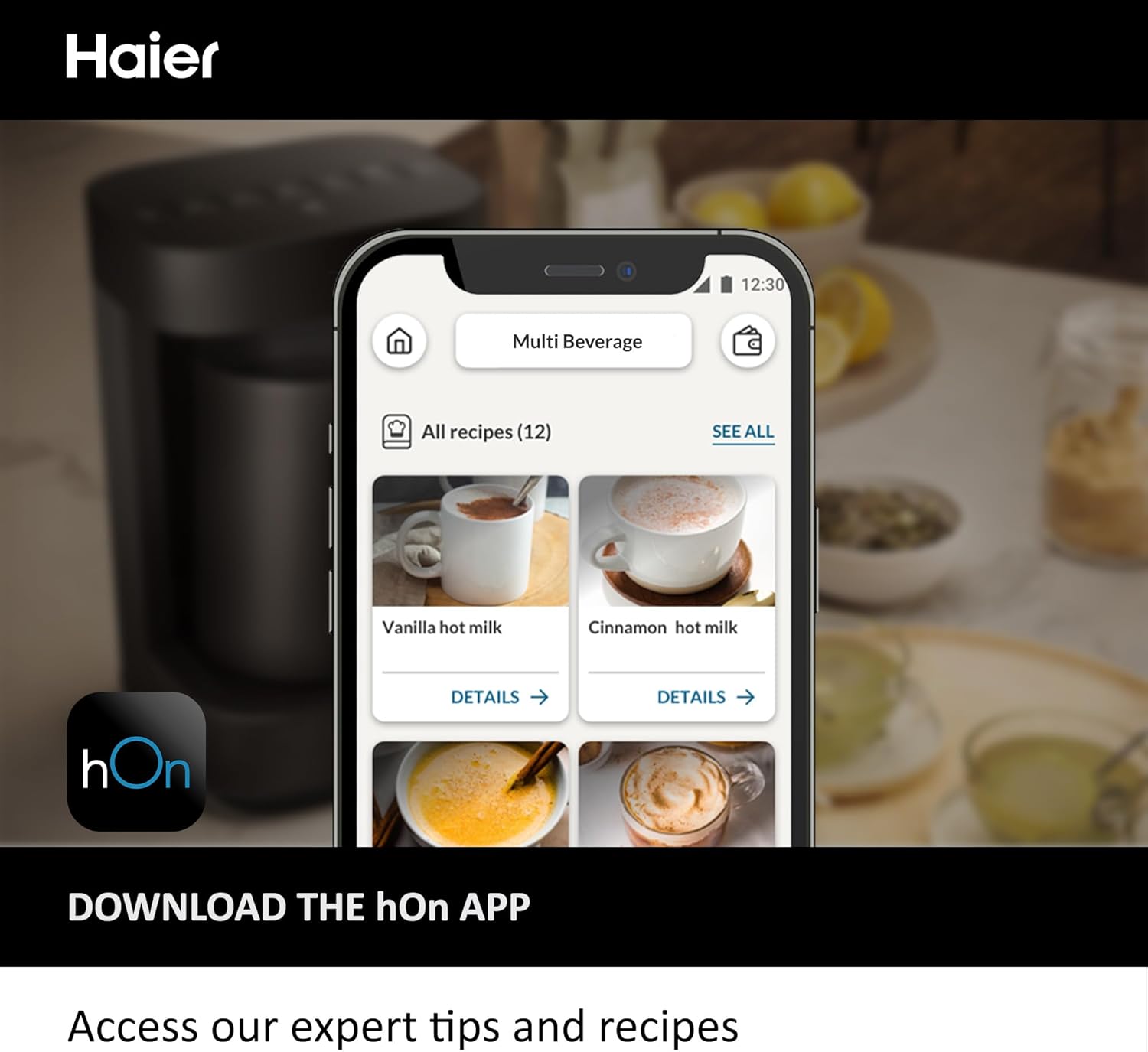 Haier Multi-Beverage Hot Drinks Machine & Frother, I-Master Series 5 All-in-One Coffee Machine & Hot Drinks with Accessories, hOn App, Black [HMB5A]-6