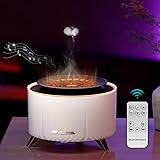 Essential oil Diffuser with Bluetooth Speaker, 350ml Flame Hhumidifier, 2 Colour Jellyfish Mist Flame Air Diffuser, Electric Aromatherapy Diffuser with 4 Natural Sounds, Air Humidifier for Bedroom