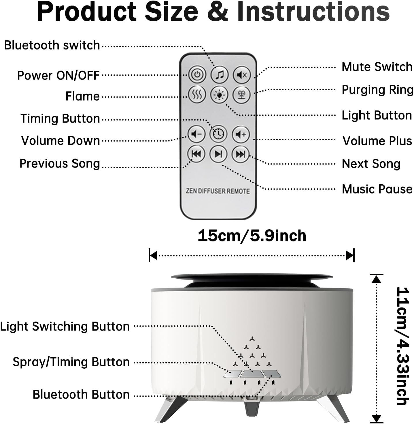 Essential oil Diffuser with Bluetooth Speaker, 350ml Flame Hhumidifier, 2 Colour Jellyfish Mist Flame Air Diffuser, Electric Aromatherapy Diffuser with 4 Natural Sounds, Air Humidifier for Bedroom-1