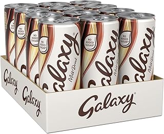 Galaxy Milk Chocolate Ready To Drink Can, 250ml (Pack of 12), No Added Sugar, Vegetarian