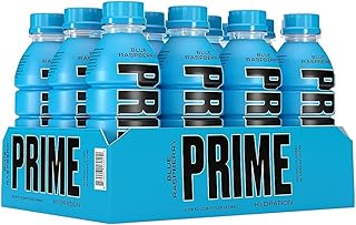 Prime Hydration Drink by Logan Paul & KSI | Blue Raspberry Flavour | 500ml (Pack of 12) - Perfect Boost and Caffeine Free | Zero Sugar | Natural Flavour