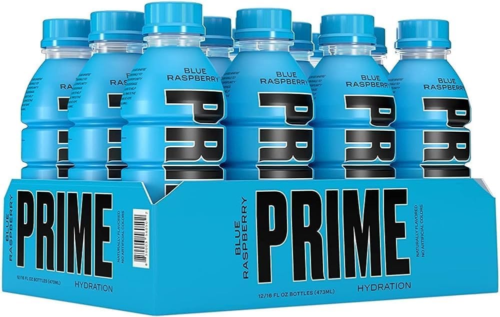 Prime Hydration Drink by Logan Paul & KSI | Blue Raspberry Flavour | 500ml (Pack of 12) - Perfect Boost and Caffeine Free | Zero Sugar | Natural Flavour-0