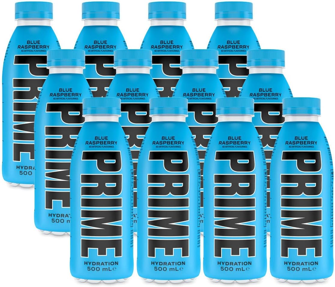 Prime Hydration Drink by Logan Paul & KSI | Blue Raspberry Flavour | 500ml (Pack of 12) - Perfect Boost and Caffeine Free | Zero Sugar | Natural Flavour-1