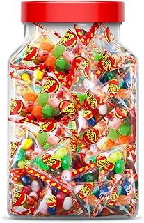 Broadway Candy Sweets Jar - Jelly Belly Pyramid Jar - Approximately 50 Pyramid Bags Filled with an Assortment of Jelly Beans - Variety of Flavours - Perfect for Parties & Portion-Controlled Snacking