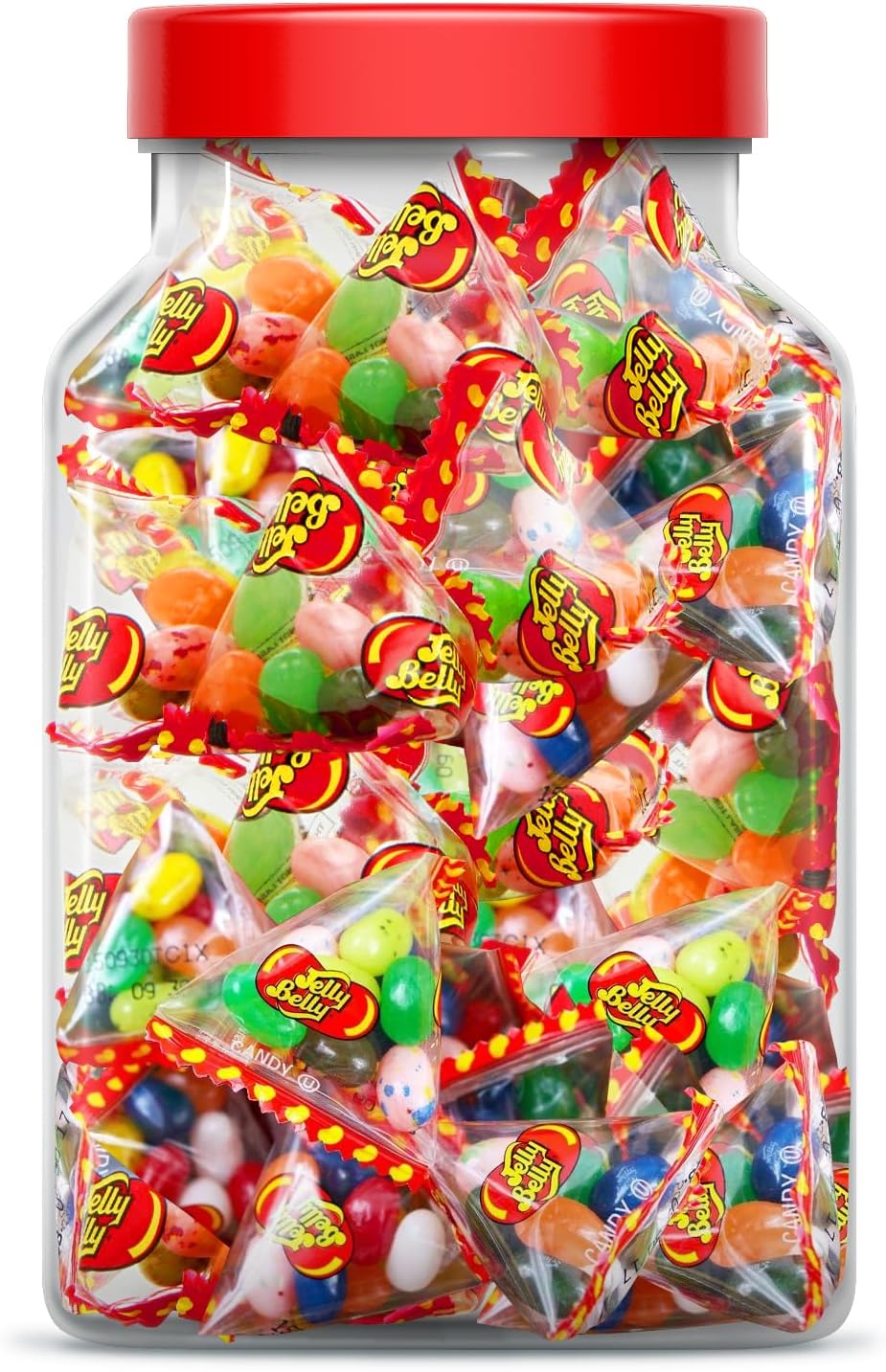 Broadway Candy Sweets Jar - Jelly Belly Pyramid Jar - Approximately 50 Pyramid Bags Filled with an Assortment of Jelly Beans - Variety of Flavours - Perfect for Parties & Portion-Controlled Snacking-0