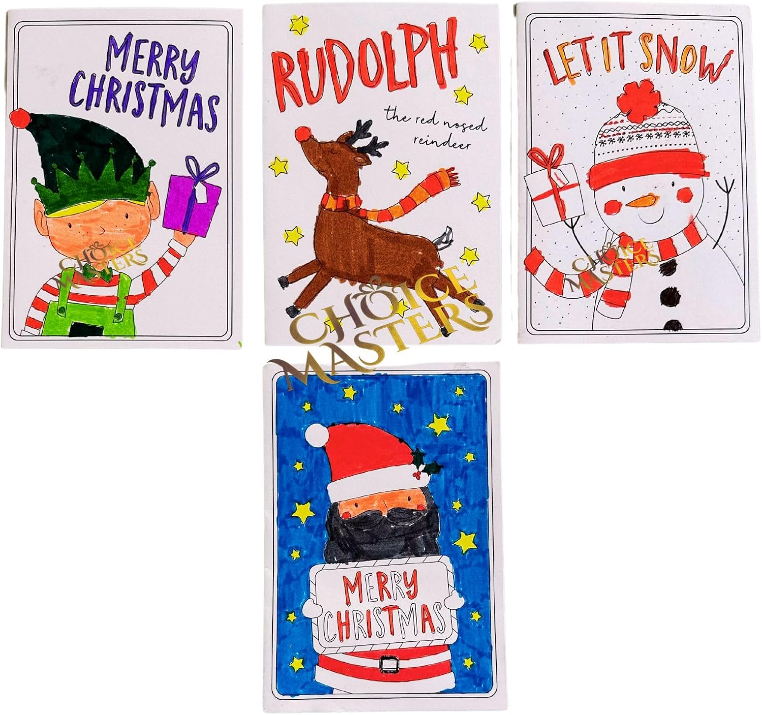 Sync'T Christmas Colour Your Own Cards - Creative Holiday Fun: 10 Colour Your Own Christmas Cards with Envelopes - Fun Xmas Craft Activities for Adults and Children-1