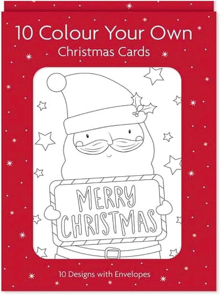 Sync'T Christmas Colour Your Own Cards - Creative Holiday Fun: 10 Colour Your Own Christmas Cards with Envelopes - Fun Xmas Craft Activities for Adults and Children-3