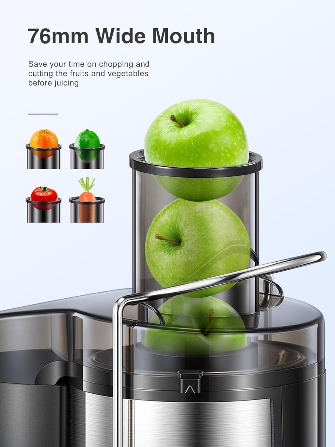 Juicer, Reemix Centrifugal Juicer Machines Whole Fruit and Vegetable 500W, 3-inch Wide Mouth Juicer Extractor with 2 Speeds, Brush Included Easy to Clean (500, Watts)-1