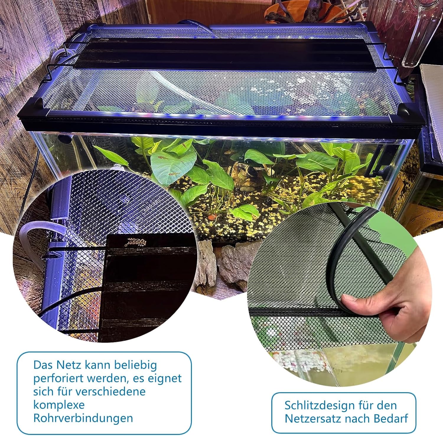 DIY Magnetic fish tank lid protective net Keep fish from jumping out Prevent fish, reptiles, turtles-3