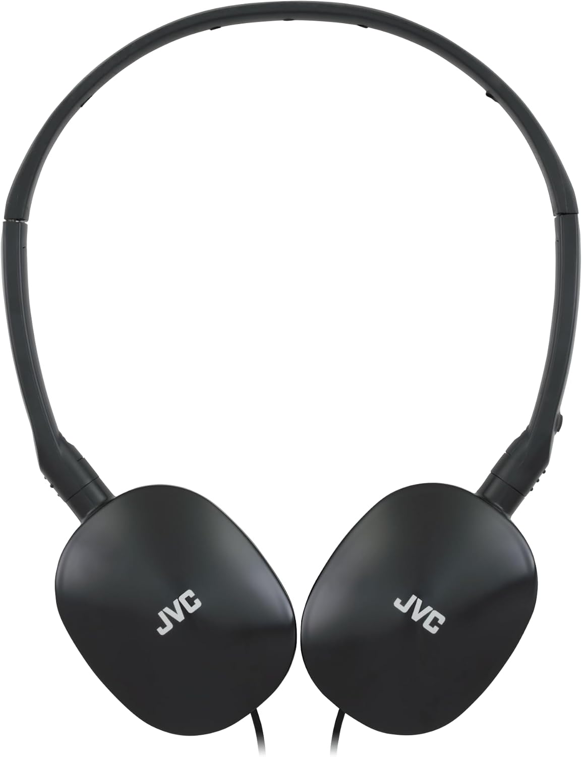 JVC HA-S160M-B Flats Foldable and Compact Headphones in Glossy Trendy Colour, with Switch for Microphone On/Off, Ideal for Teleworking and Online Seminars (Black)-1