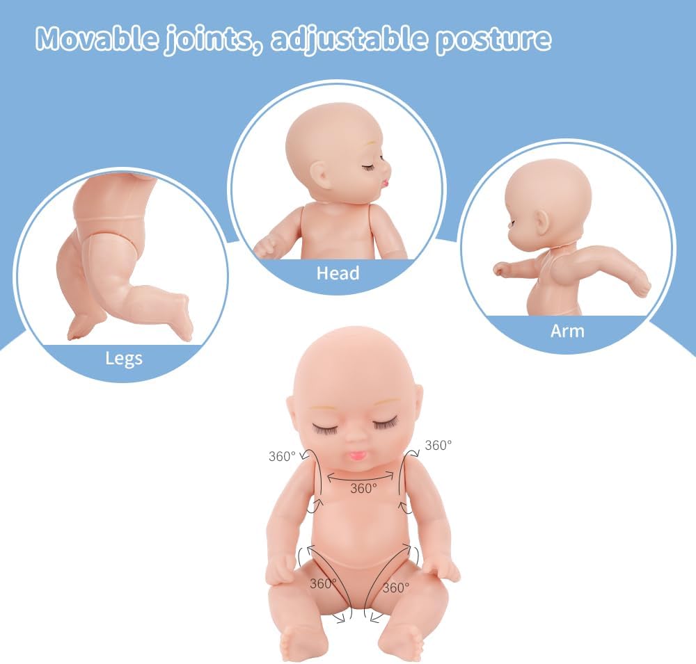 Lotvic Mini Reborn Dolls, 6 Pcs Sleeping Rebirth Dolls with Clothes, Miniature Reborn Doll Toys, Washable Lifelike Newborn Baby Doll, Realistic Small Baby Dolls for Girls Boys Toddlers and Kids Gift-3