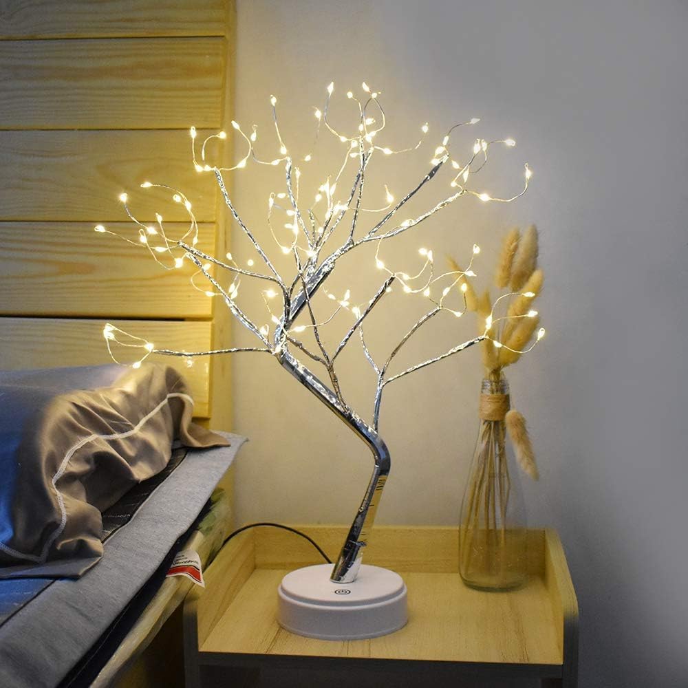 20'' Fairy Light Spirit Easter Tree,108 LED Warm White Light Starry Copper String Tree Lamp USB or Battery Operated Bedside Lamp, Tree Branch Lights Decor for Easter Decoration-3