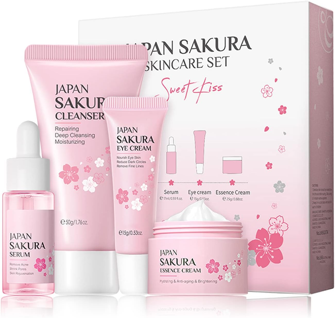 Skincare Set Skin Care for Teenage Girls, Skin Care Sets & Kits,Glowing Beauty Skincare Kit, Teenage Skincare Set Products to Cleanse Natural Sakura Blossom Skincare-0