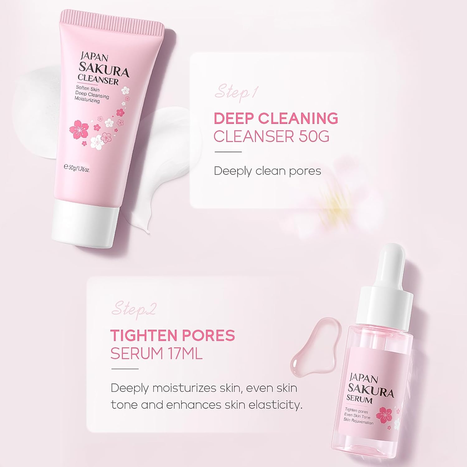 Skincare Set Skin Care for Teenage Girls, Skin Care Sets & Kits,Glowing Beauty Skincare Kit, Teenage Skincare Set Products to Cleanse Natural Sakura Blossom Skincare-1