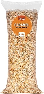 TIRAS Pre-Made Caramel Popcorn - 2.5kg Bag of Bulk Popcorn for Movie Night, Parties, Events, Home - Caramel Popcorn Bulk Bag - Peanut Free, Vegetarian - Pop Corn Large Bag (2.5kg)