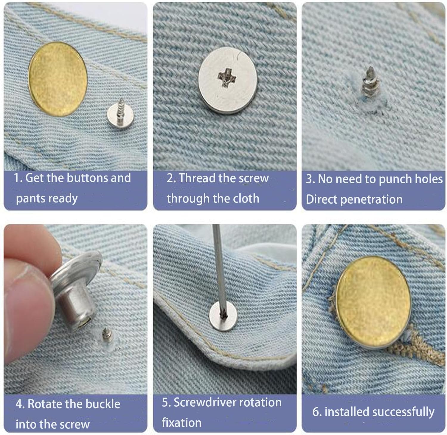 16 pieces of denim metal pants buttons, 17mm metal pants button replacement, spare DIY buttons, used for clothing repair, jeans, jackets, skirts, suits, jackets, work clothes (4 colors)-2