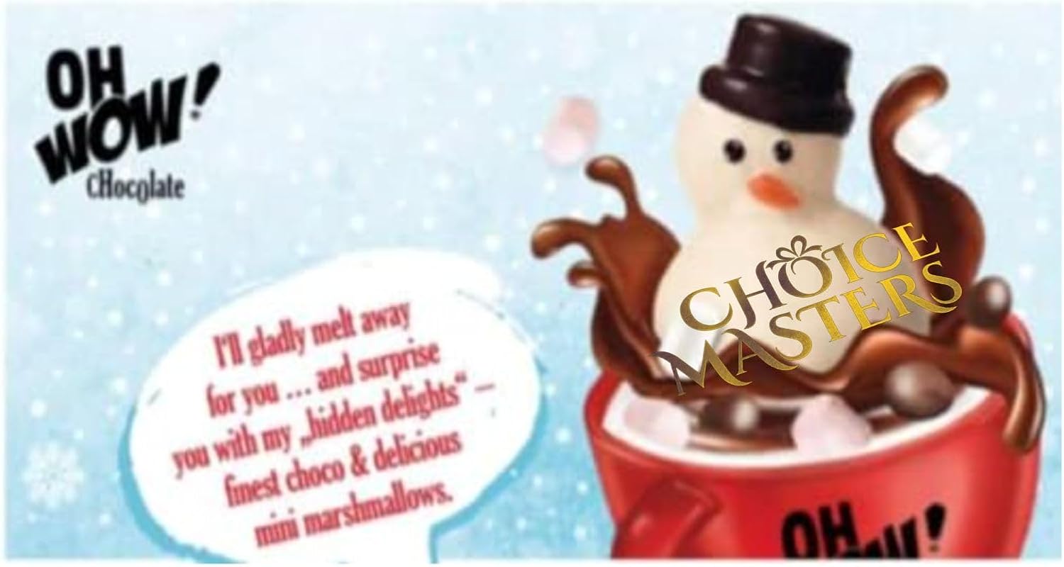 Snowman Hot Chocolate Xmas Gift Box | Melting Snowman Filled with Milk Chocolate Chips and Mini Marshmallows | Great gift for Christmas And Stocking Filler | No Mug - Great For Adult And Children 75 g-3