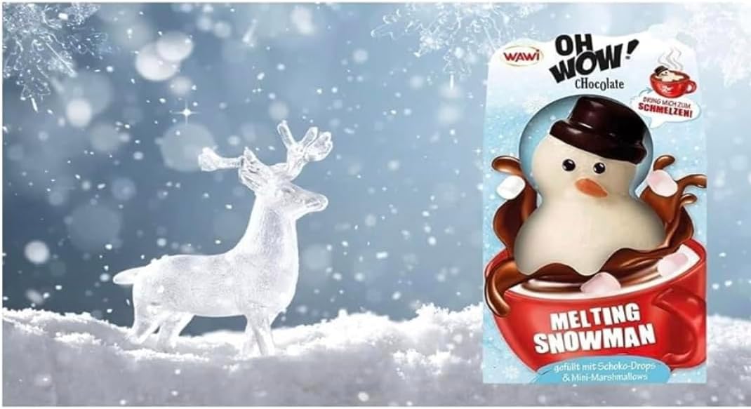 Snowman Hot Chocolate Xmas Gift Box | Melting Snowman Filled with Milk Chocolate Chips and Mini Marshmallows | Great gift for Christmas And Stocking Filler | No Mug - Great For Adult And Children 75 g-4