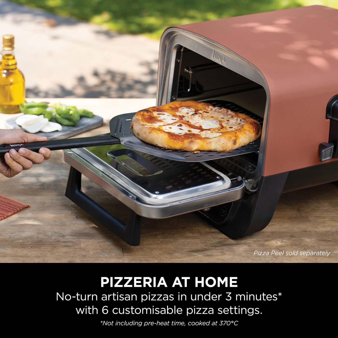 Ninja Woodfire Electric Outdoor Oven,8-in-1 Pizza Oven,High-Heat Roaster & BBQ Smoker with Roast Rack,Pro-Heat Tray,Pizza Stone, Wood Pellets & Scoop, Electric,6 Pizza Settings,Burnt Orange OO101UK-4