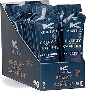 Kinetica Quick Release Energy Caffeine Gels 24 x 70g, Berry Flavour with 105mg Caffeine