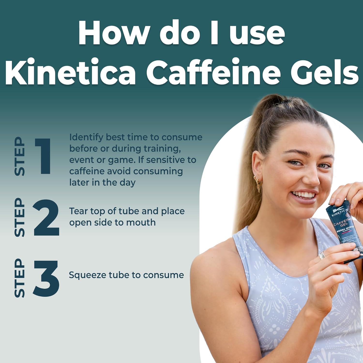 Kinetica Quick Release Energy Caffeine Gels 24 x 70g, Berry Flavour with 105mg Caffeine-1