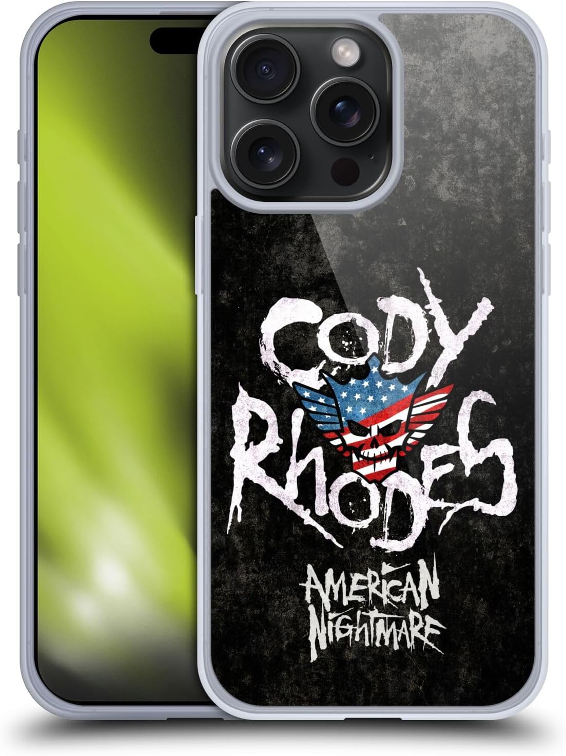 Head Case Designs Officially Licensed WWE Distressed Name Cody Rhodes Soft Gel Case Compatible With Apple iPhone 15 Pro Max-0