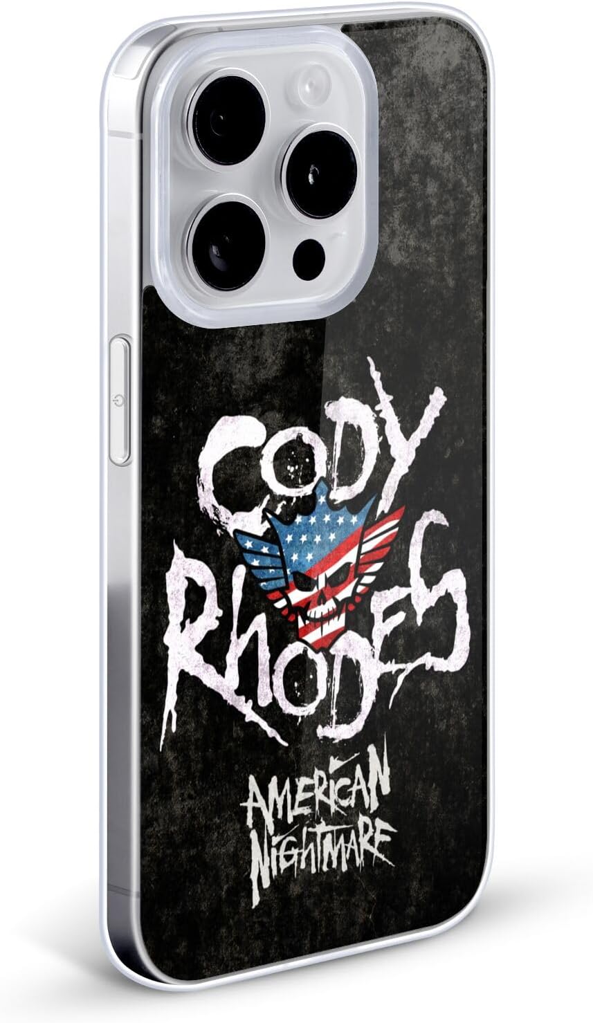 Head Case Designs Officially Licensed WWE Distressed Name Cody Rhodes Soft Gel Case Compatible With Apple iPhone 15 Pro Max-1