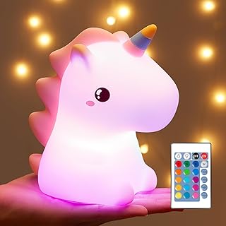 Unicorn Night Light Kids Unicorn Gifts for Girls, 16 Colours+Remote Control Baby Night Light Newborn Night Lamp, Battery Night Light Baby Girl Gift, Kids Night Light Bedroom, Kawaii Cute Room Decor