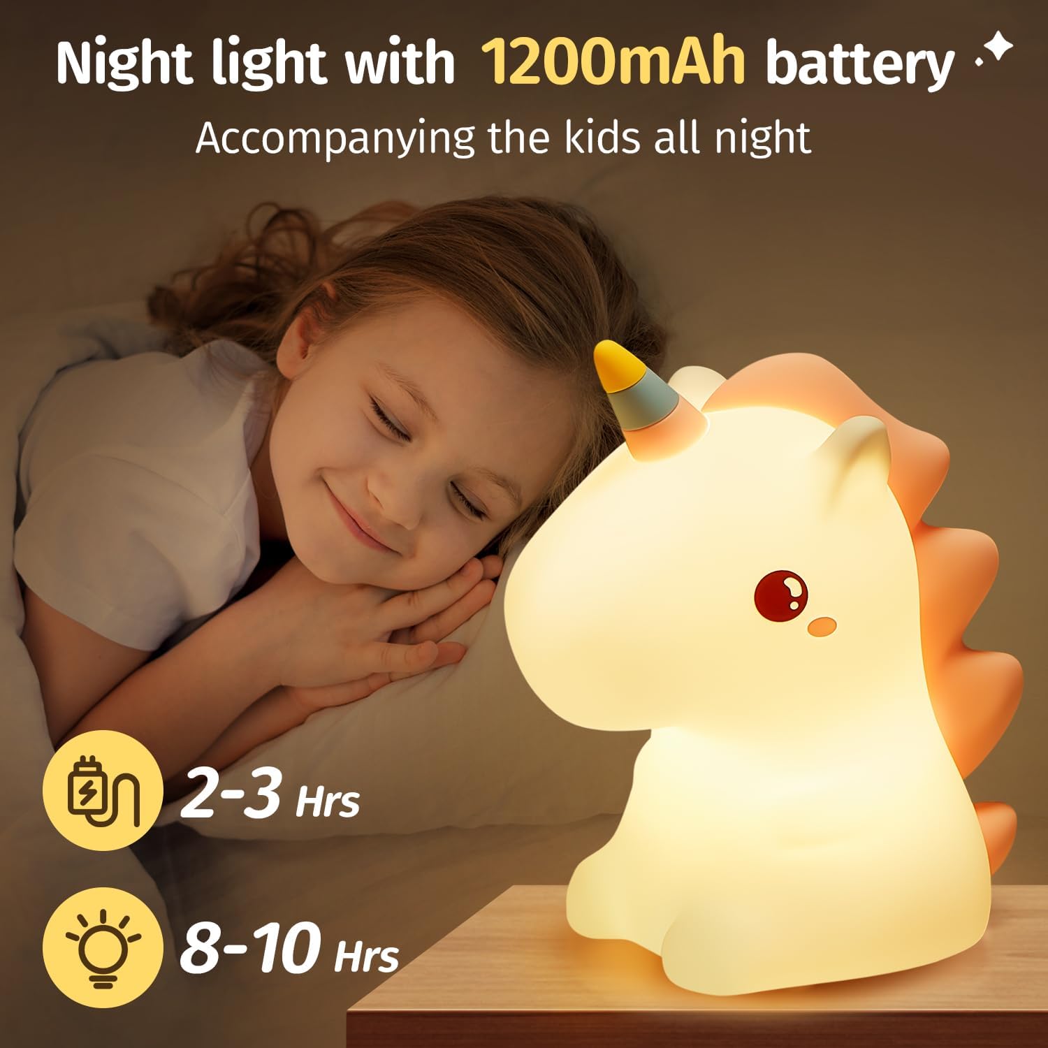 Unicorn Night Light Kids Unicorn Gifts for Girls, 16 Colours+Remote Control Baby Night Light Newborn Night Lamp, Battery Night Light Baby Girl Gift, Kids Night Light Bedroom, Kawaii Cute Room Decor-3