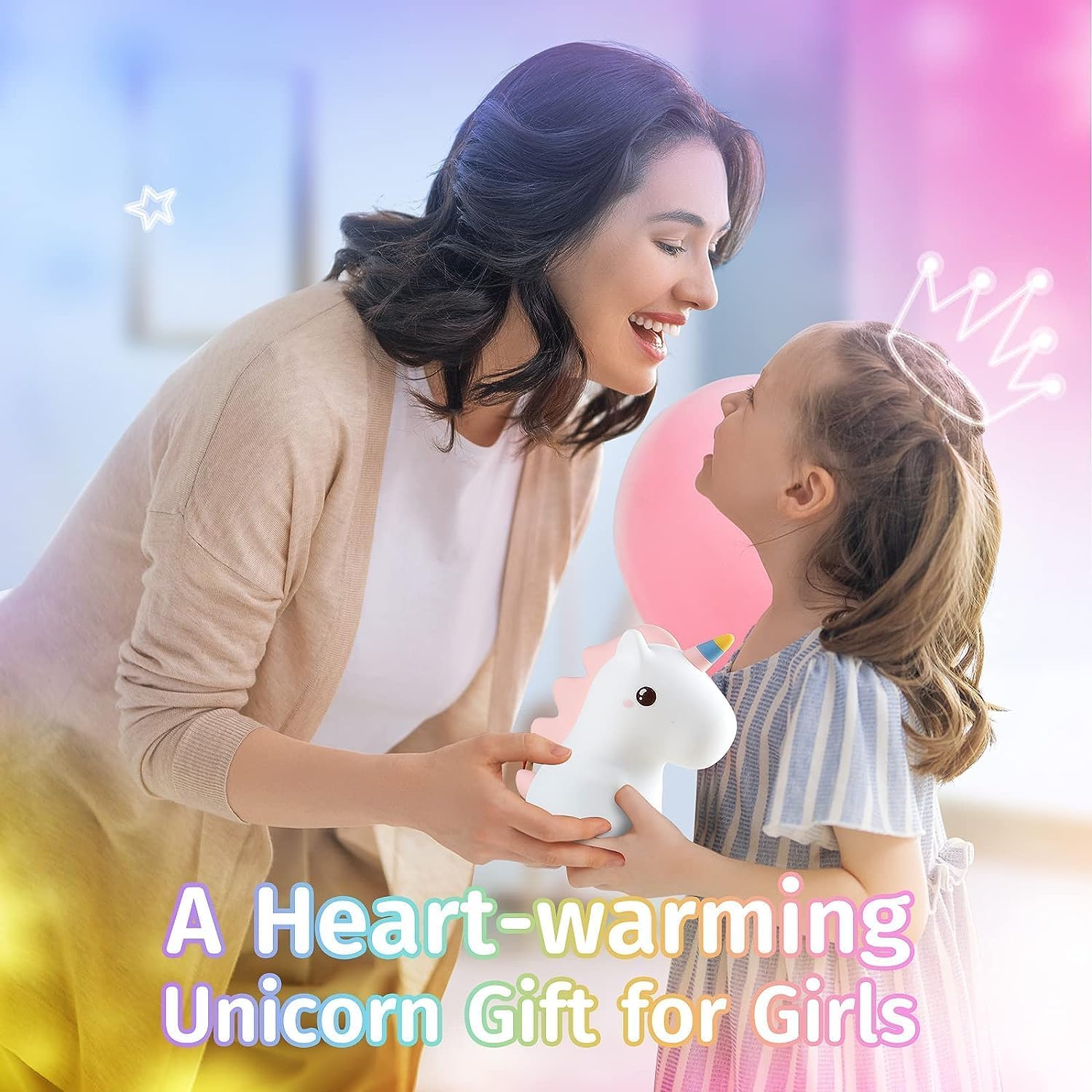 Unicorn Night Light Kids Unicorn Gifts for Girls, 16 Colours+Remote Control Baby Night Light Newborn Night Lamp, Battery Night Light Baby Girl Gift, Kids Night Light Bedroom, Kawaii Cute Room Decor-5