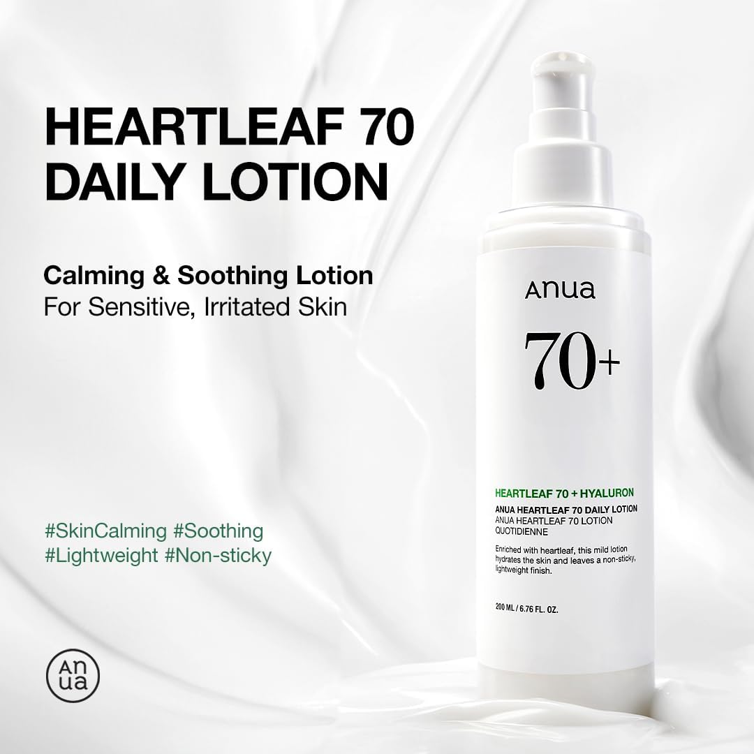 ANUA Heartleaf Daily Lotion, Face Moisturizer with Hyaluronic Acid for Sensitive Skin, Lightweight, Korean Skin Care (200ml, 6.76 fl.oz.)-1