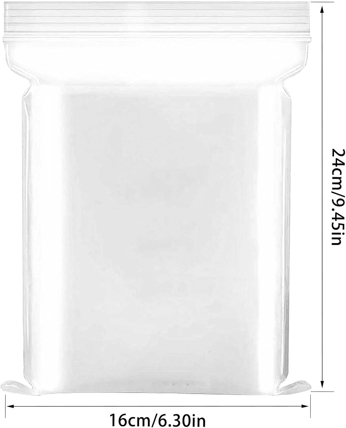 Resealable Clear Plastic Bags 6.3x9.5"(16x24cm) Large Sealable Grip Seal Bags Ziplock Bags Storage Bag Press Seal Bags Transparent Polythene Pouches For Kitchen Office Crafts Stationery,100PCS-1