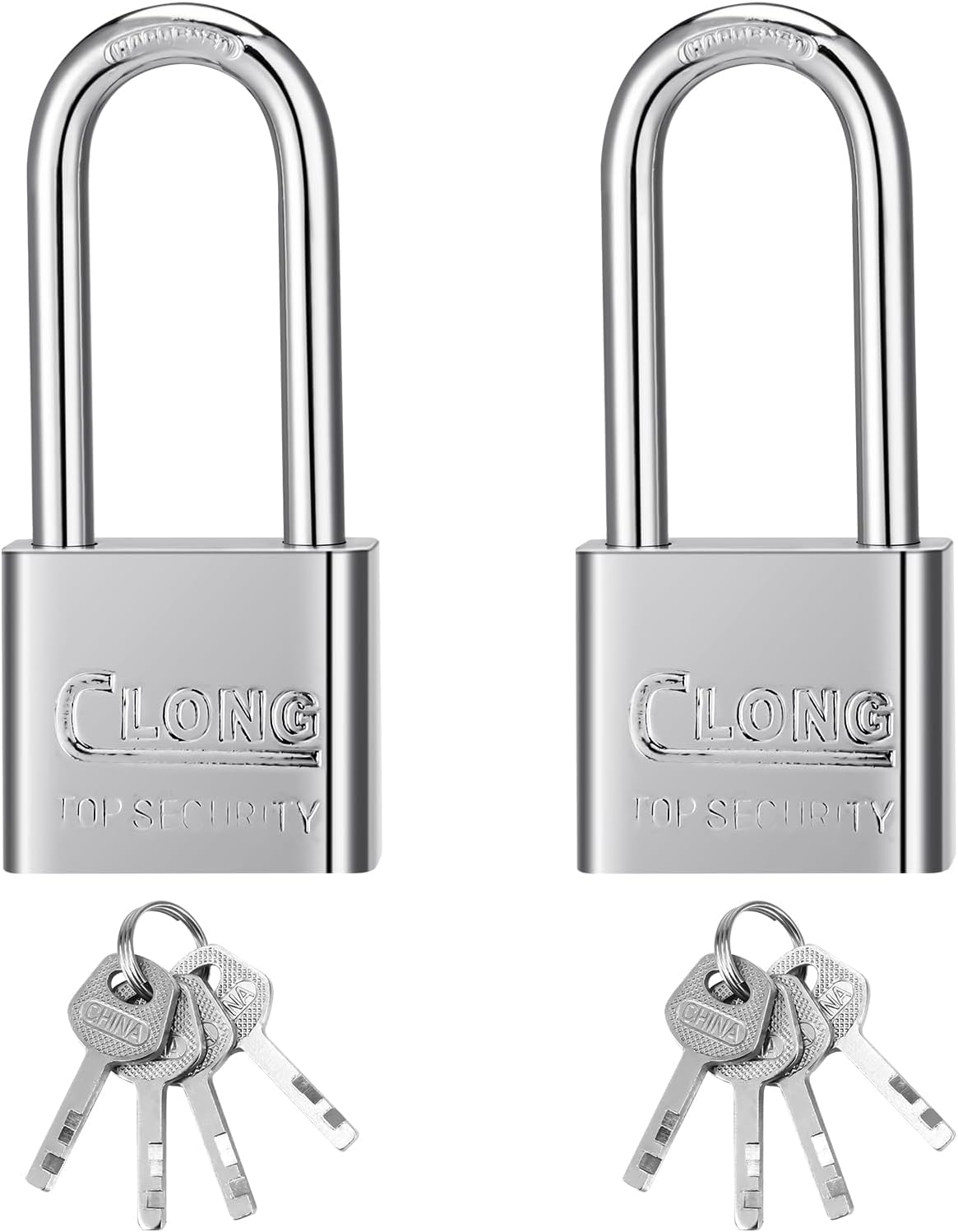 Firtink 2 Pack Long Shackle Padlocks, Padlock with Keys Heavy Duty Keyed Padlocks Long Neck Padlock for Shed Gym Locker Fence Garage Outdoor-7