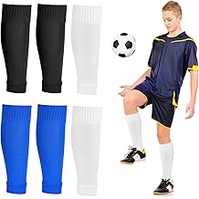 Peaken Football Sock Sleeve, 3 Pair Team Leg Sock Black Sock Sleeve Football for Football Running or Training Beginner