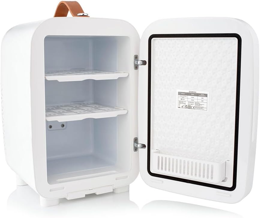 Subcold Pro10 Luxury Mini Fridge Cooler | Compact 10L Portable Small Fridge 12v & 240v | Efficient Quiet Cooling System | Ideal for Bedroom, Office, Beauty & Car | (Chequer White)-7