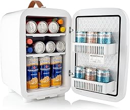 Subcold Pro15 Luxury Mini Fridge Cooler | Compact 15L Portable Small Fridge 12v & 240v | Efficient Quiet Cooling System | Ideal for Bedroom, Office, Beauty & Car (Chequer White)