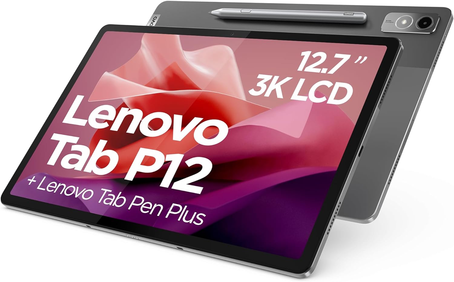 Lenovo Tab P12 Android Tablet | 12 inch 3K | 128GB | Lenovo Tab Pen Plus | WiFi 6 | 8GB RAM | Storm Grey | Designed for portable entertainment-0