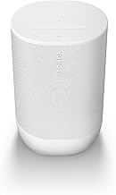 Sonos Move 2 | Wireless Portable Speaker with WiFi, Bluetooth, Amazon Alexa, 24-Hour Battery Life, Wireless Charging Base - White