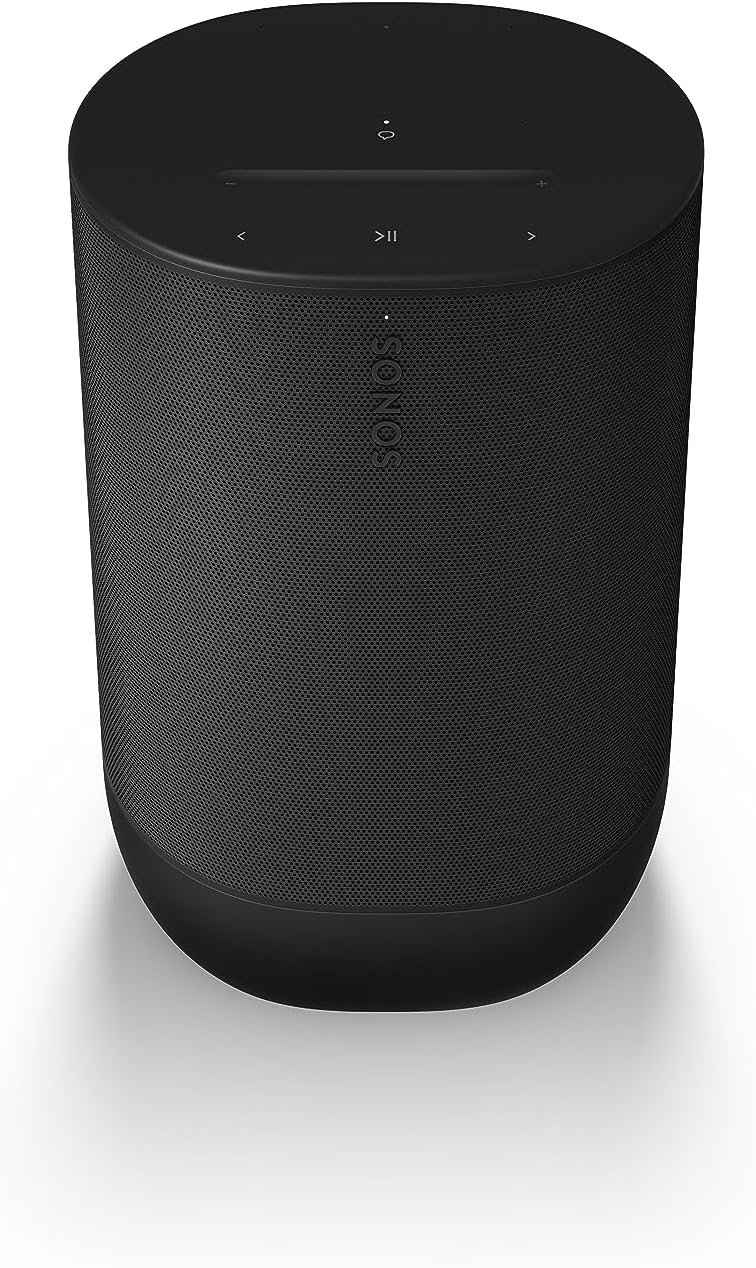 Sonos Move 2 | Wireless Portable Speaker with WiFi, Bluetooth, Amazon Alexa, 24-Hour Battery Life, Wireless Charging Base - Black-0