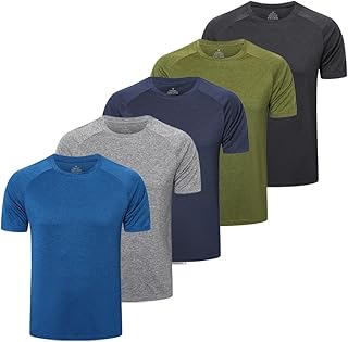 ZENGVEE 5 Pack Gym T Shirts Men Dry Fit Sport Tops for Men Light Running Shirts Moisture Wicking Athletic Shirts Breathable Cool Workout Shirts