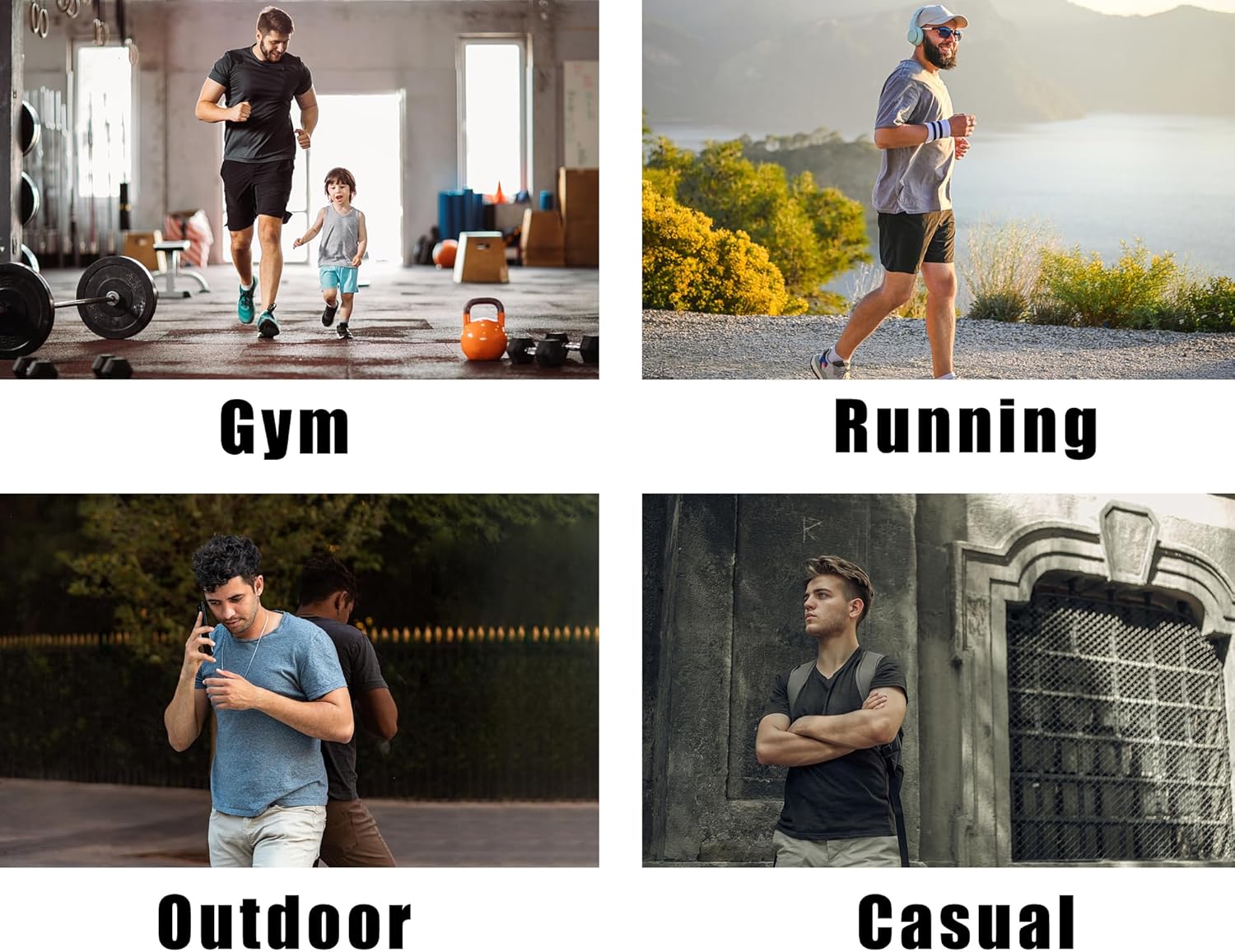 ZENGVEE 5 Pack Gym T Shirts Men Dry Fit Sport Tops for Men Light Running Shirts Moisture Wicking Athletic Shirts Breathable Cool Workout Shirts-6