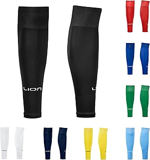 LION SPORTSWEAR Kids/Youth Football Sock Sleeves To Accompany Grip Socks - Fits Over Calf/Shin Pads - Variety Of Colors To Match Your Team Kit