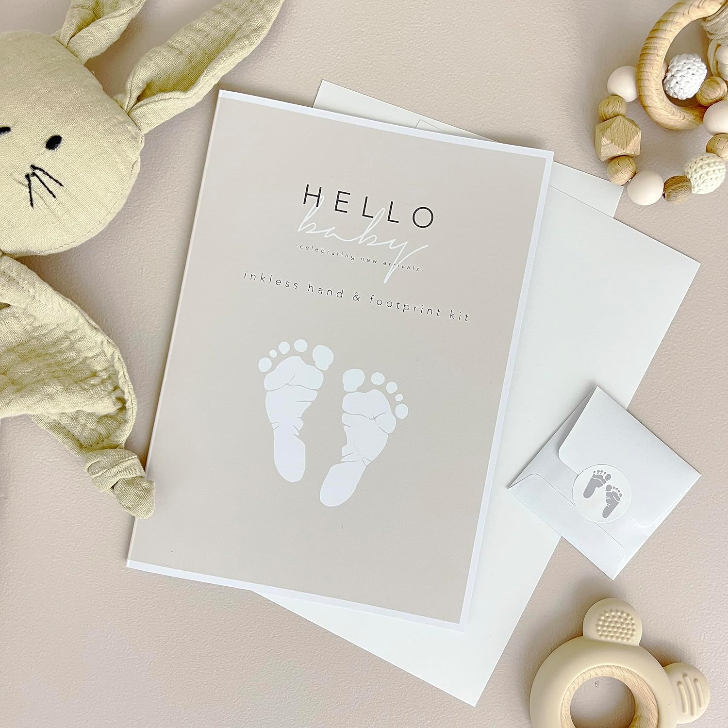 Hello Baby Inkless Hand & Footprint Kit Mess Free NO Ink 2 A5 Papers Upto 8 Prints-1